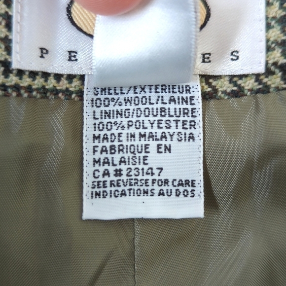 Talbots 90's Vintage 100% Wool Plaid High Rise Straight Leg Trousers Sage 10P - Picture 9 of 16